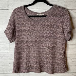 🌈 Michelle USA cropped knit shirt sleeve sweater